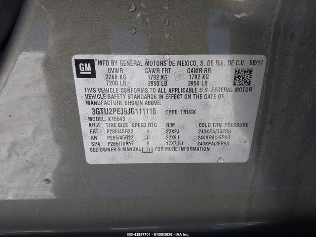 3GTU2PEJ9JG111116 GMC Sierra 1500 Denali