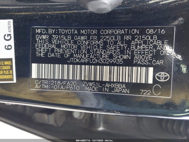 Toyota Prius 2017 JTDKARFU2H3029935 Image 22