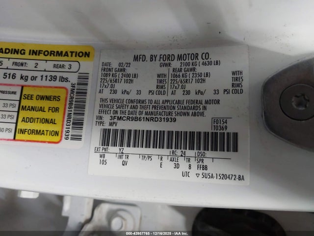 2022 FORD BRONCO SPORT 3FMCR9B61NRD31939 Photo 8