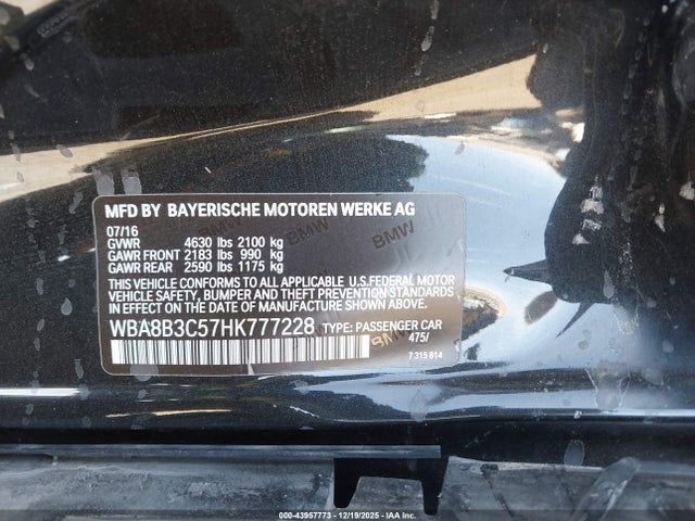 WBA8B3C57HK777228 BMW 340i