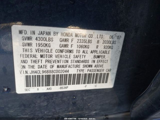 2008 ACURA TSX JH4CL96888C002044 Photo 8