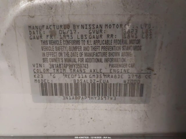 2017 NISSAN SENTRA 3N1AB7AP9HY359743 Photo 8