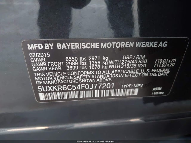 5UXKR6C54F0J77201 BMW X5 Xdrive50i