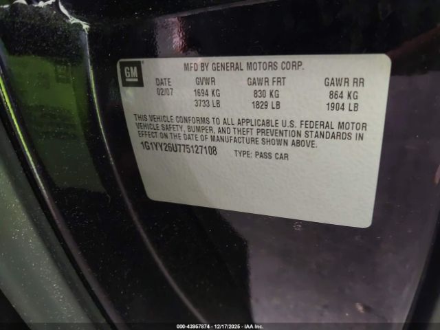 2007 CHEVROLET CORVETTE 1G1YY26U775127108 Photo 8