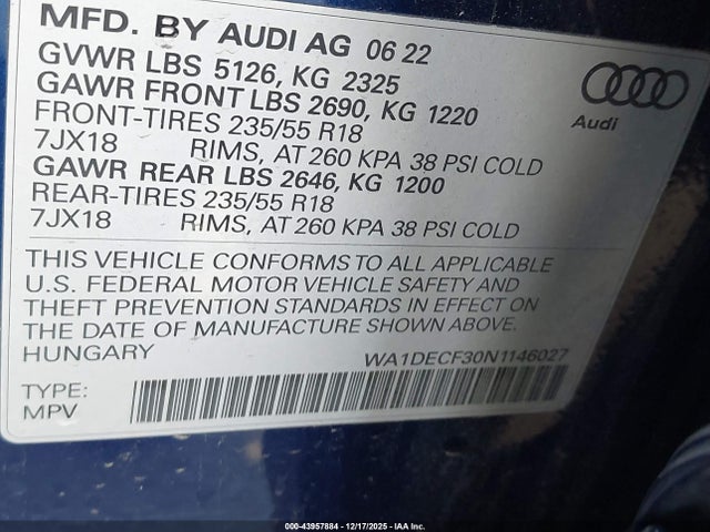 2022 AUDI Q3 WA1DECF30N1146027 Photo 8