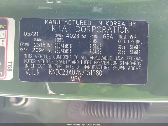KNDJ23AU7N7151580 KIA Soul X-line