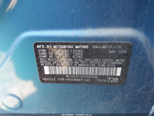 2017 MITSUBISHI MIRAGE ML32A3HJ5HH006588 Photo 8