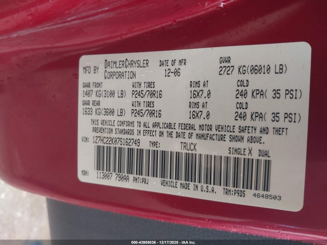 2007 MITSUBISHI RAIDER 1Z7HC22K07S162749 Photo 8