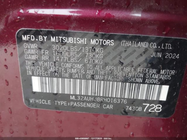 2024 MITSUBISHI MIRAGE ML32AUHJ8RH016376 Photo 8