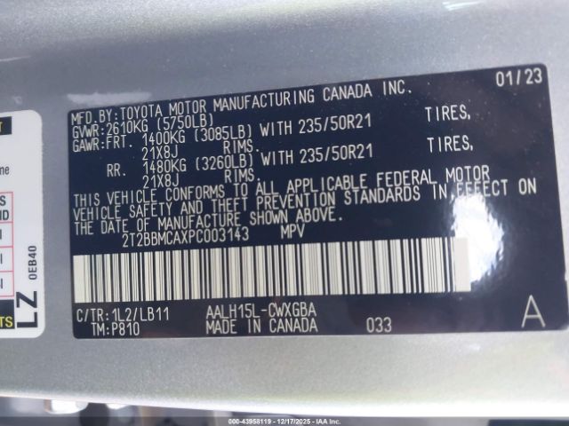 2023 LEXUS RX 350H 2T2BBMCAXPC003143 Photo 8