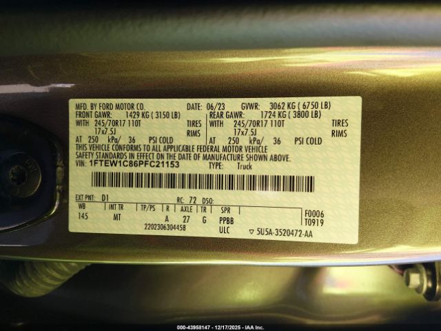 2023 FORD F-150 1FTEW1C86PFC21153 Photo 8