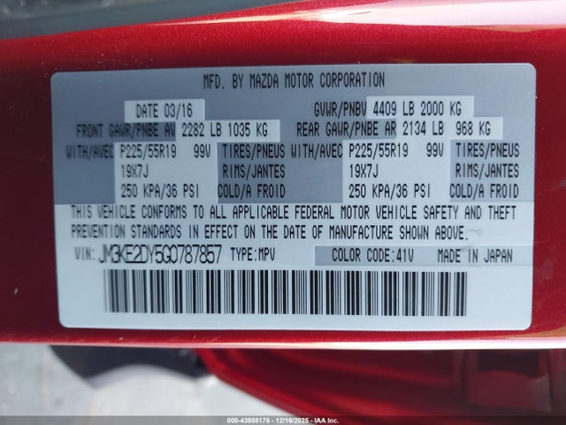 JM3KE2DY5G0787857 Mazda Cx-5 Grand Touring