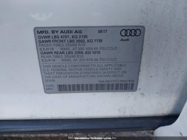 2018 AUDI Q3 WA1BCCFS7JR007593 Photo 8