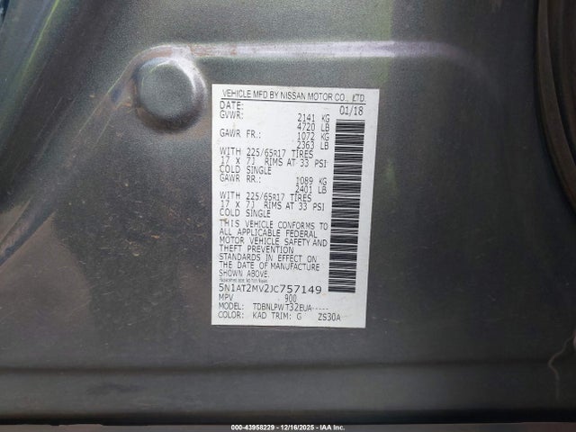 Nissan ROGUE S 2018 5N1AT2MV2JC757149 Image 9