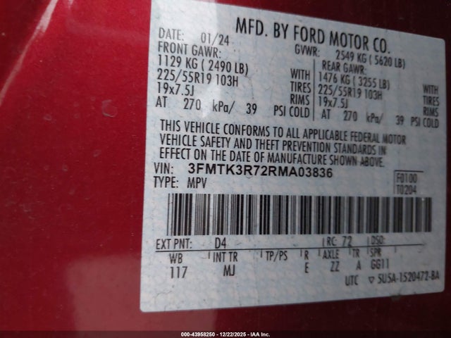 3FMTK3R72RMA03836 Ford Mustang Mach-e Premium