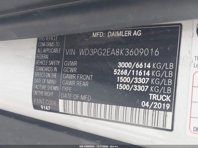 2019 MERCEDES-BENZ METRIS WD3PG2EA8K3609016 Photo 8