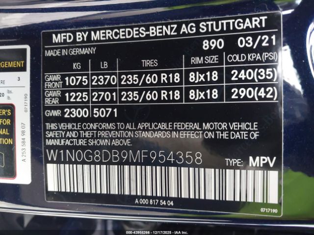 2021 MERCEDES-BENZ GLC 300 W1N0G8DB9MF954358 Photo 8