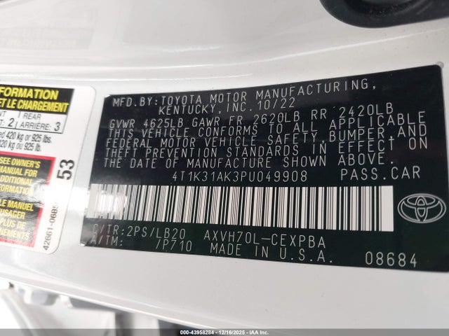 Toyota Camry 2023 4T1K31AK3PU049908 Image 19