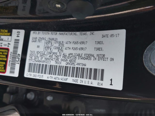 5TFCZ5AN0HX093213 Toyota Tacoma Trd Sport