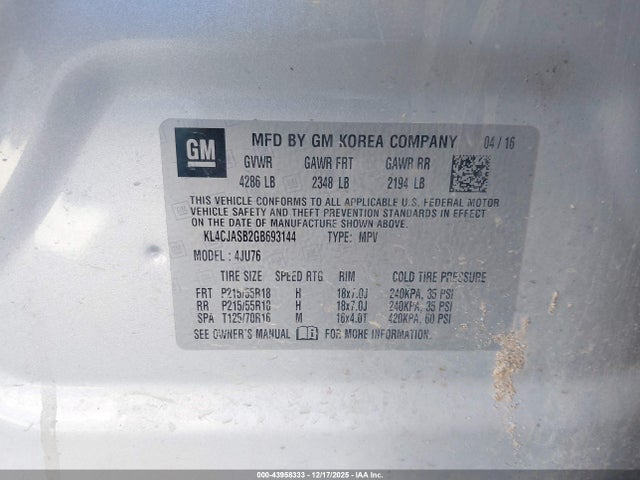 Buick Encore 2016 KL4CJASB2GB693144 Image 9