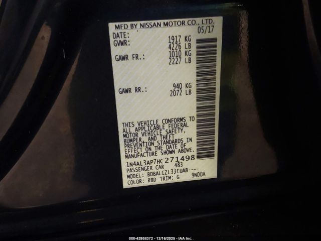 2017 NISSAN ALTIMA 1N4AL3AP7HC271498 Photo 8