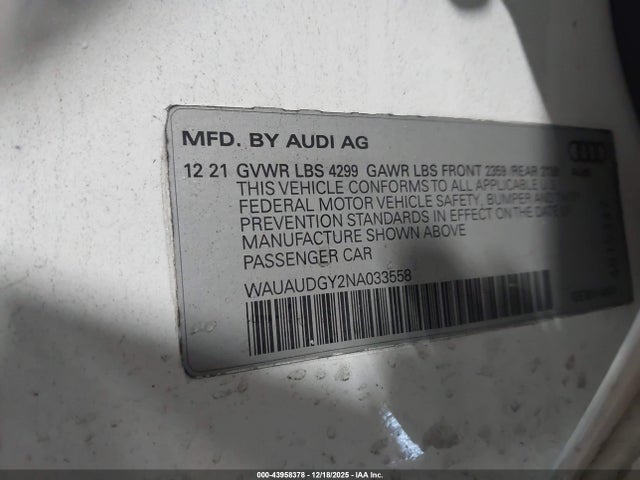2022 AUDI A3 WAUAUDGY2NA033558 Photo 8