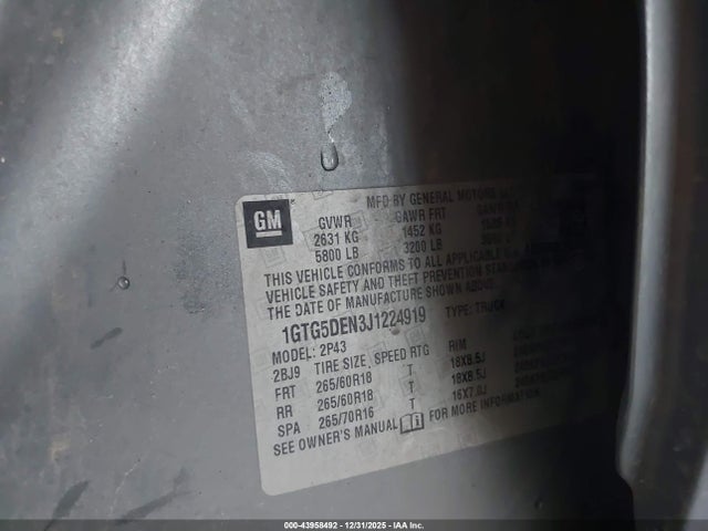 1GTG5DEN3J1224919 GMC CANYON SLT