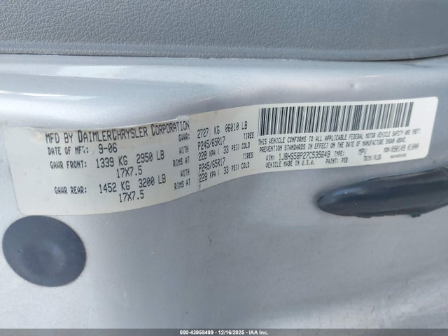 Продажа на аукционе авто 2007 Jeep Grand Cherokee Limited, vin: 1J8HS58P27C535649, номер лота: 43958499