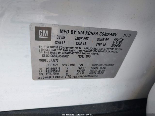 2018 BUICK ENCORE KL4CJCSB0JB581042 Photo 8