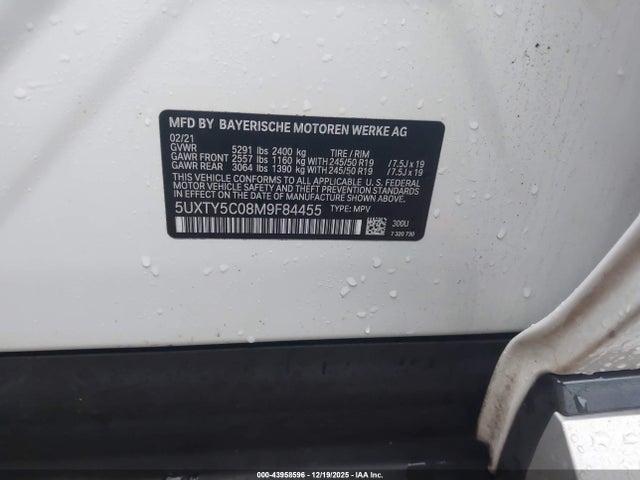 2021 BMW X3 5UXTY5C08M9F84455 Photo 8