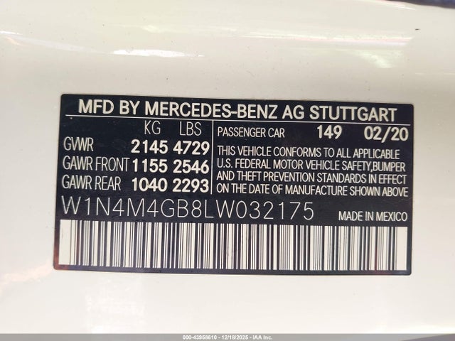 2020 MERCEDES-BENZ GLB 250 W1N4M4GB8LW032175 Photo 8