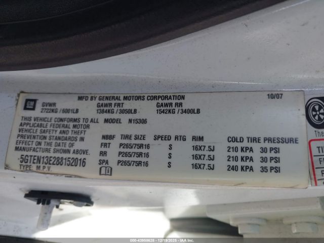 2008 HUMMER H3 SUV 5GTEN13E288152016 Photo 8