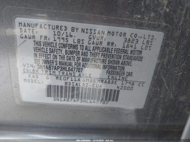2017 NISSAN SENTRA 3N1AB7AP3HL647707 Photo 8