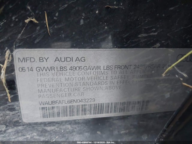 2014 AUDI A4 WAUBFAFL6EN043229 Photo 8