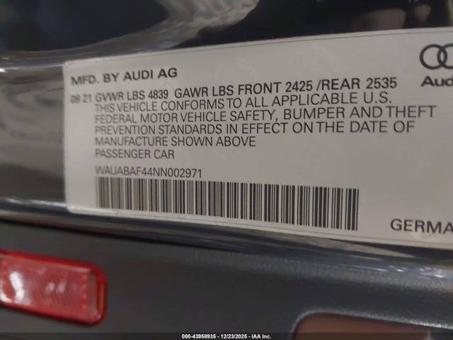 2022 AUDI A4 WAUABAF44NN002971 Photo 8
