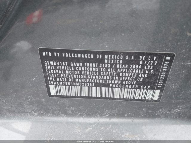 2022 VOLKSWAGEN JETTA 3VWEM7BU1NM026353 Photo 8