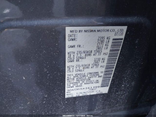 2020 NISSAN MURANO 5N1AZ2AS3LN161399 Photo 8