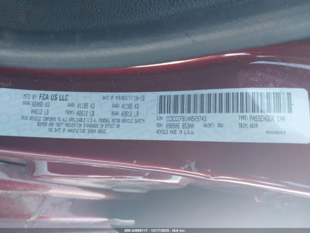 2017 CHRYSLER 200 1C3CCCFB1HN509743 Photo 8