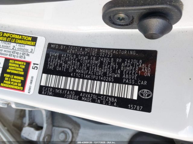 2023 TOYOTA CAMRY 4T1C11AK1PU140265 Photo 8