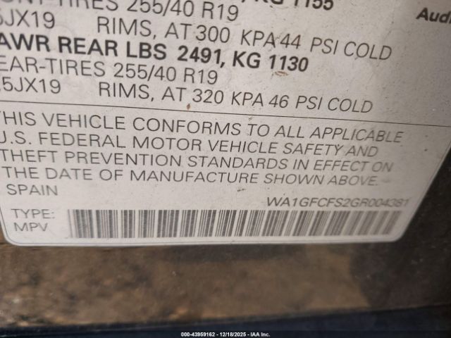 2016 AUDI Q3 WA1GFCFS2GR004381 Photo 8