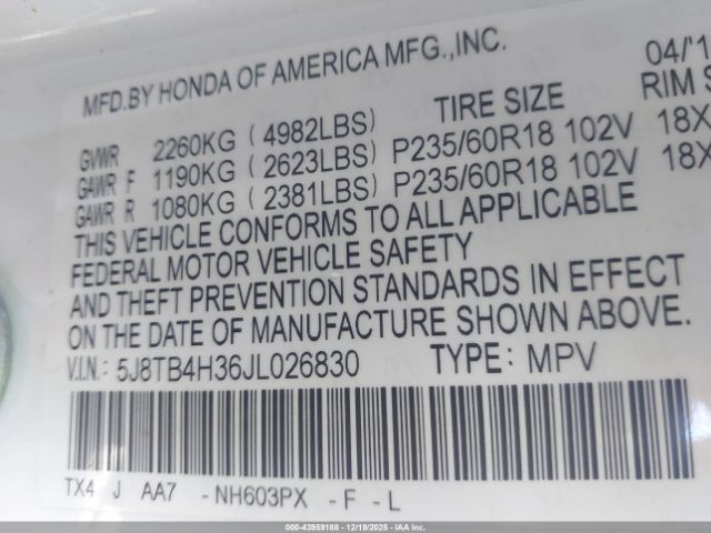 2018 ACURA RDX 5J8TB4H36JL026830 Photo 8