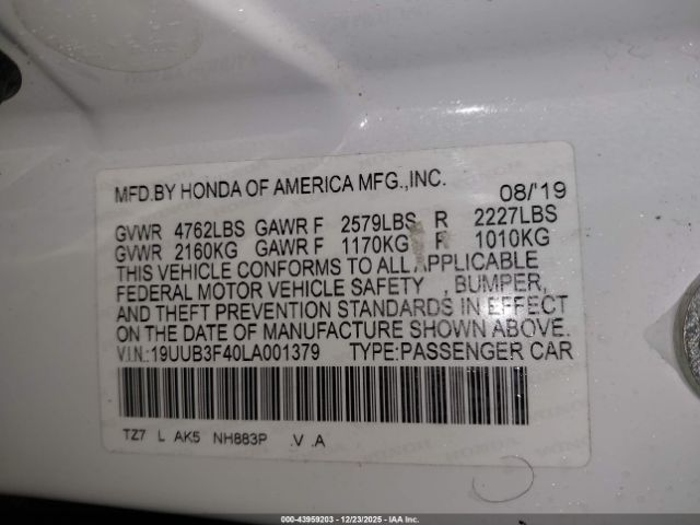 2020 ACURA TLX 19UUB3F40LA001379 Photo 8