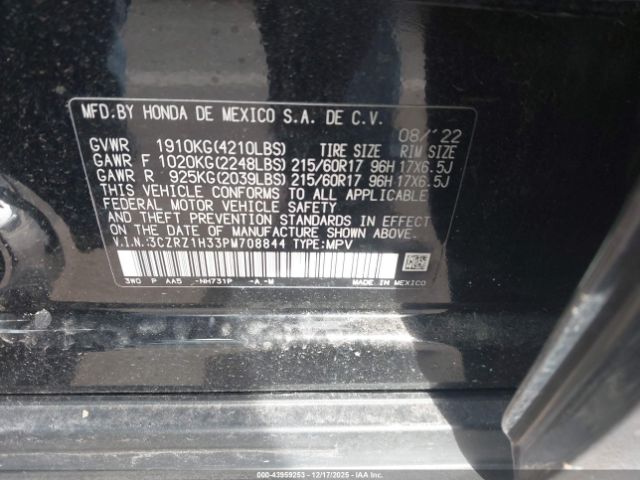 2023 HONDA HR-V 3CZRZ1H33PM708844 Photo 8