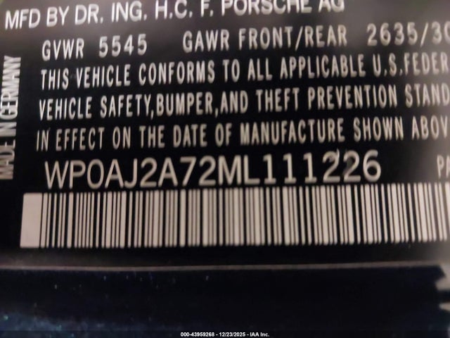 2021 PORSCHE PANAMERA WP0AJ2A72ML111226 Photo 8