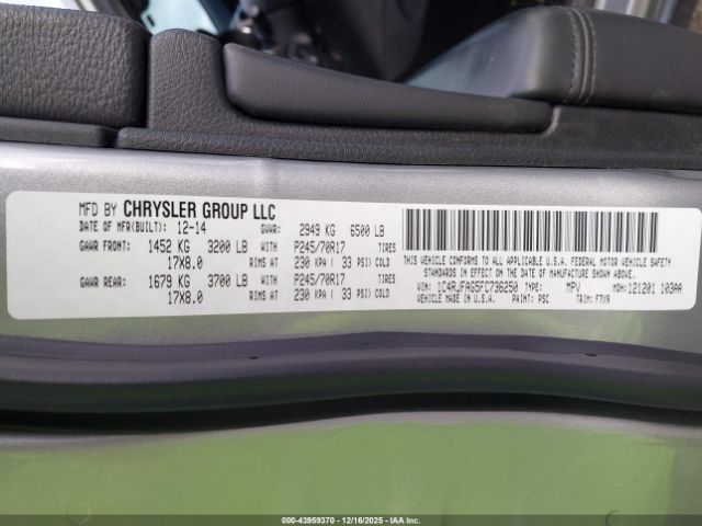 2015 JEEP GRAND CHEROKEE 1C4RJFAG5FC736250 Photo 8