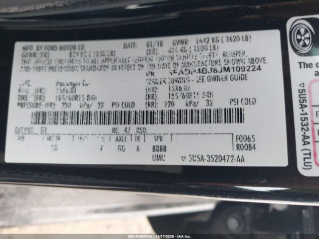 2018 FORD FIESTA 3FADP4BJ8JM109224 Photo 8