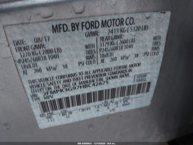 2017 FORD EDGE 2FMPK3G97HBC42675 Photo 8