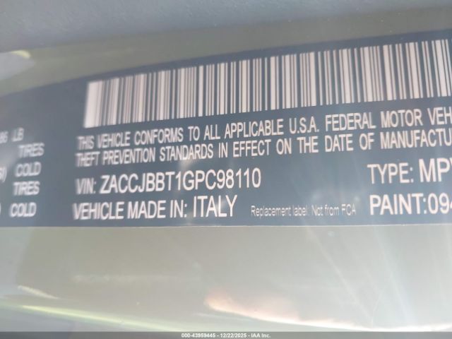 2016 JEEP RENEGADE ZACCJBBT1GPC98110 Photo 8