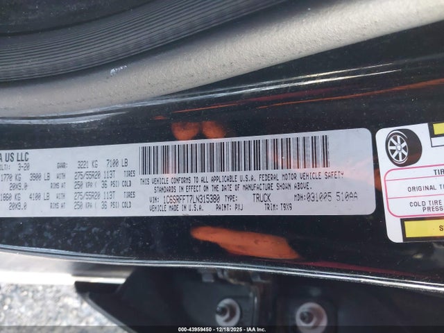 RAM 1500 2020 1C6SRFFT7LN315380 Image 9
