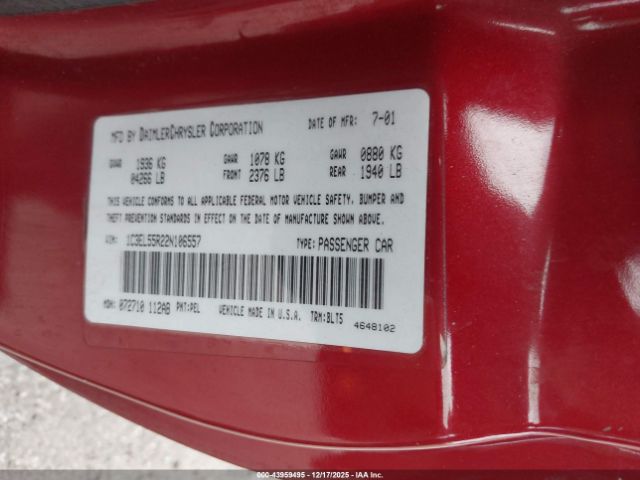 2002 CHRYSLER SEBRING 1C3EL55R22N106557 Photo 8